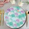 8 Count Mermaid Sparkle Paper Dinner Plates 9" Iridescent Ocean Theme Party Plates for Birthdays & Celebrations
